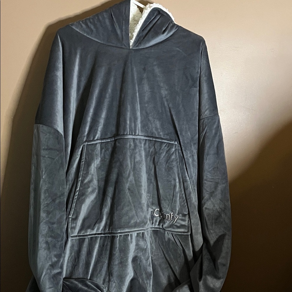 😄The comfy grey oversized hooded robe